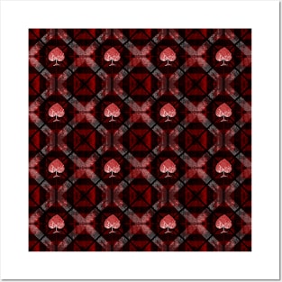 Red Spades Card Suit Symbol Pattern Posters and Art